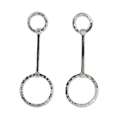 Taxco Pendulums Modern Sterling Silver Earrings Crafted in Taxco