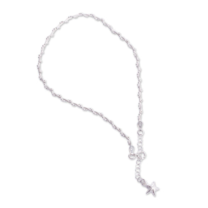 Moonlit Starfish Fair Trade Sterling Silver Hand Crafted Anklet from Peru