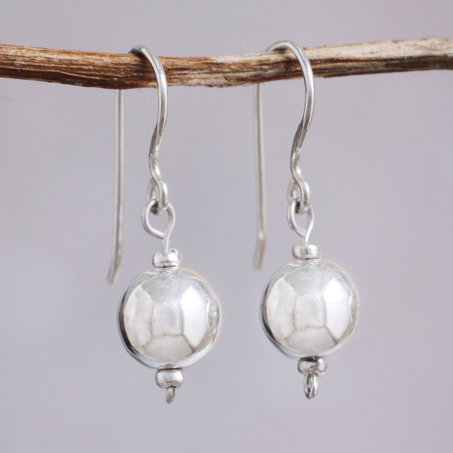 Eternal Moonlight Polished Sterling Silver Handcrafted Dangle Earrings