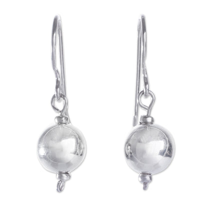 Eternal Moonlight Polished Sterling Silver Handcrafted Dangle Earrings