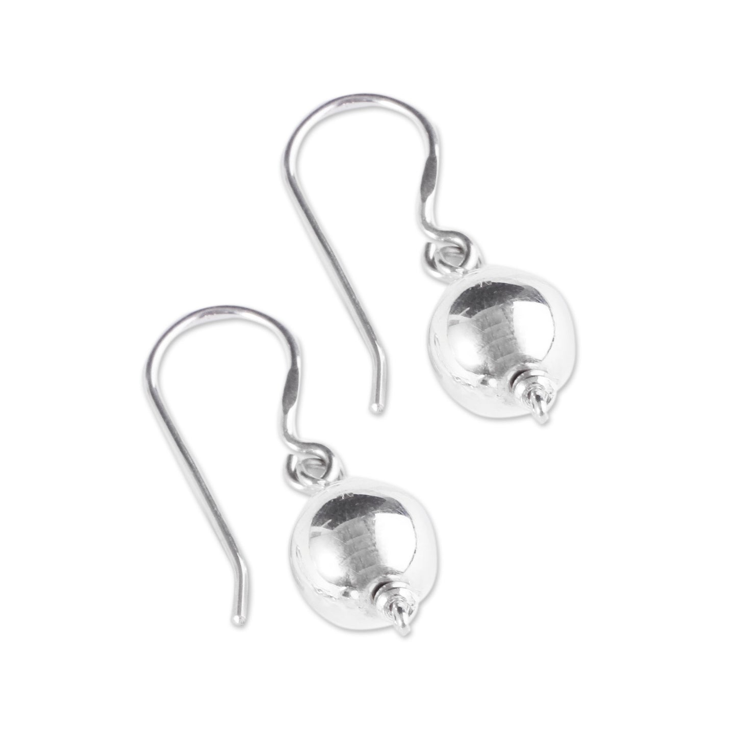 Eternal Moonlight Polished Sterling Silver Handcrafted Dangle Earrings