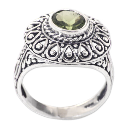 Jatiluwih Sterling Silver and Peridot Bali Artisanal Ring