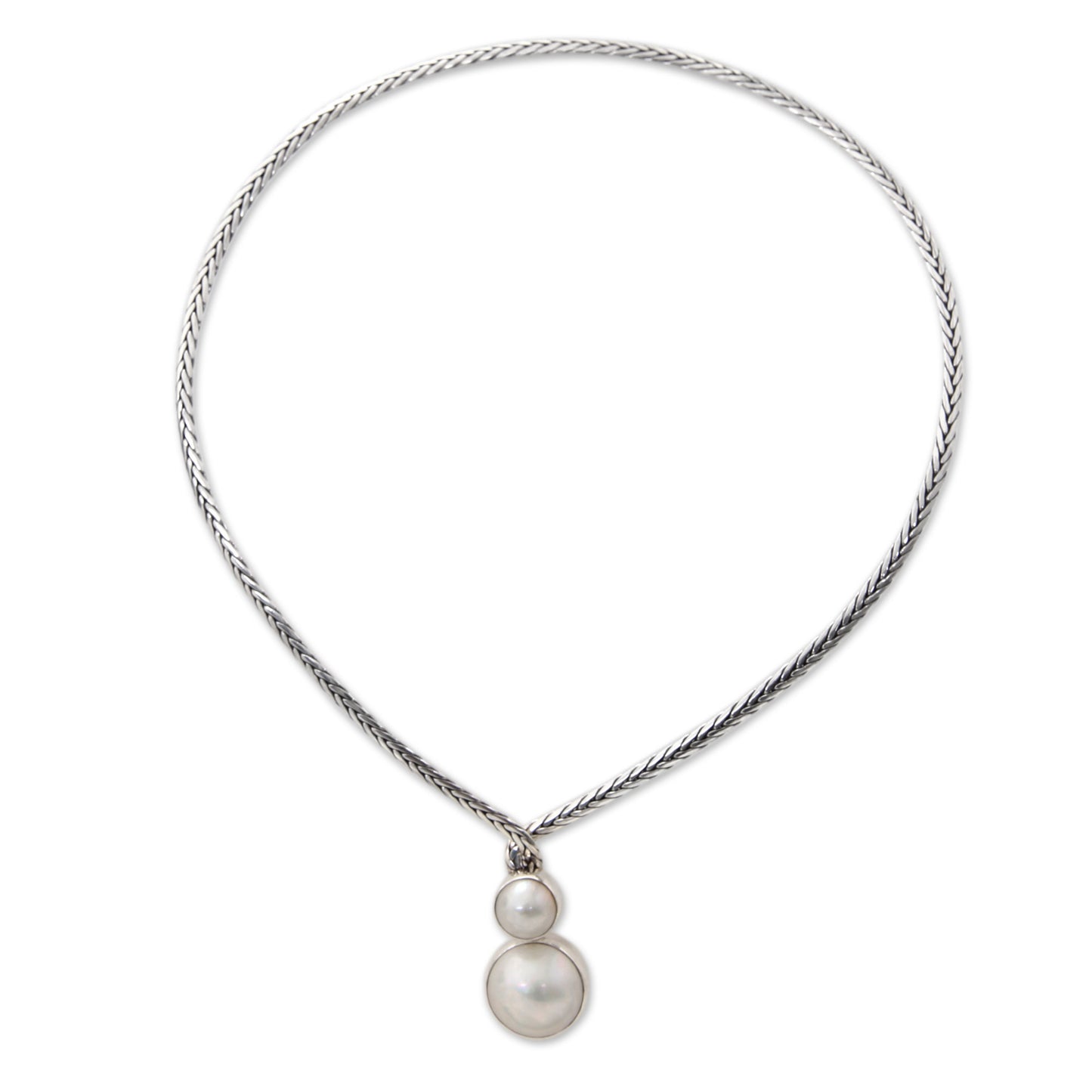 Moon's Reflection Pearl & Silver Necklace
