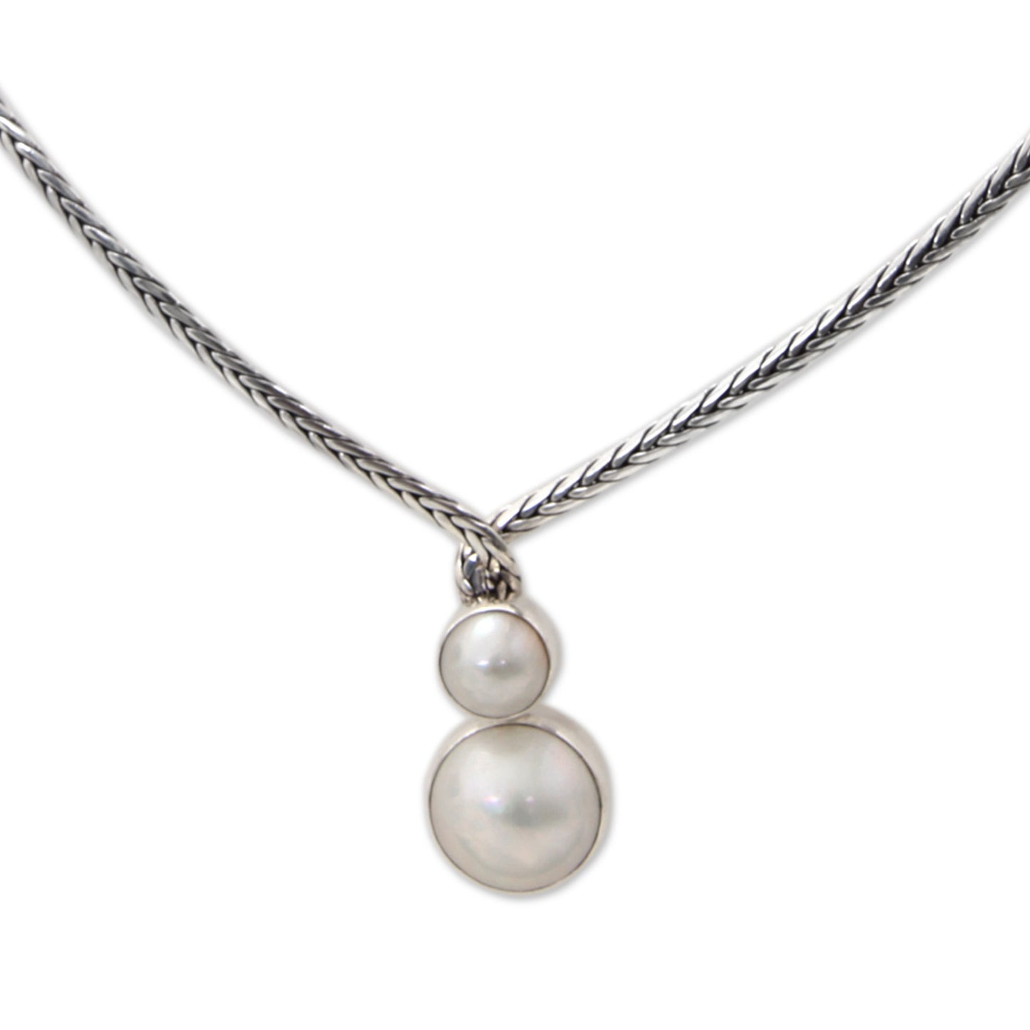 Moon's Reflection Pearl & Silver Necklace