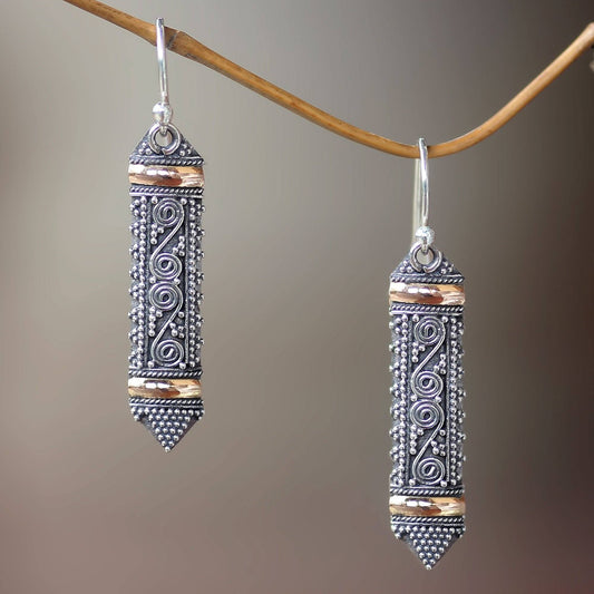 Dayak Shield Sterling Silver Earrings