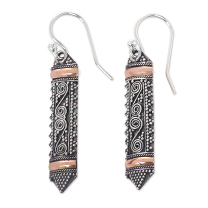 Dayak Shield Sterling Silver Earrings