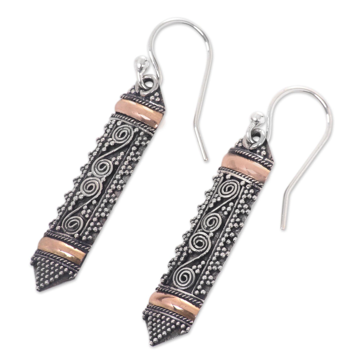 Dayak Shield Sterling Silver Earrings