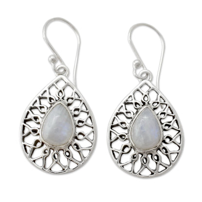 Magical Beauty Artisan Jewelry Sterling Silver Rainbow Moonstone Earrings