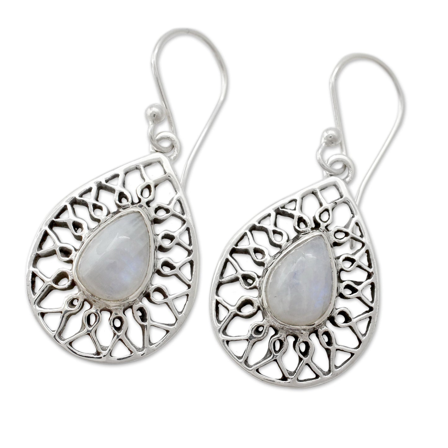 Magical Beauty Artisan Jewelry Sterling Silver Rainbow Moonstone Earrings