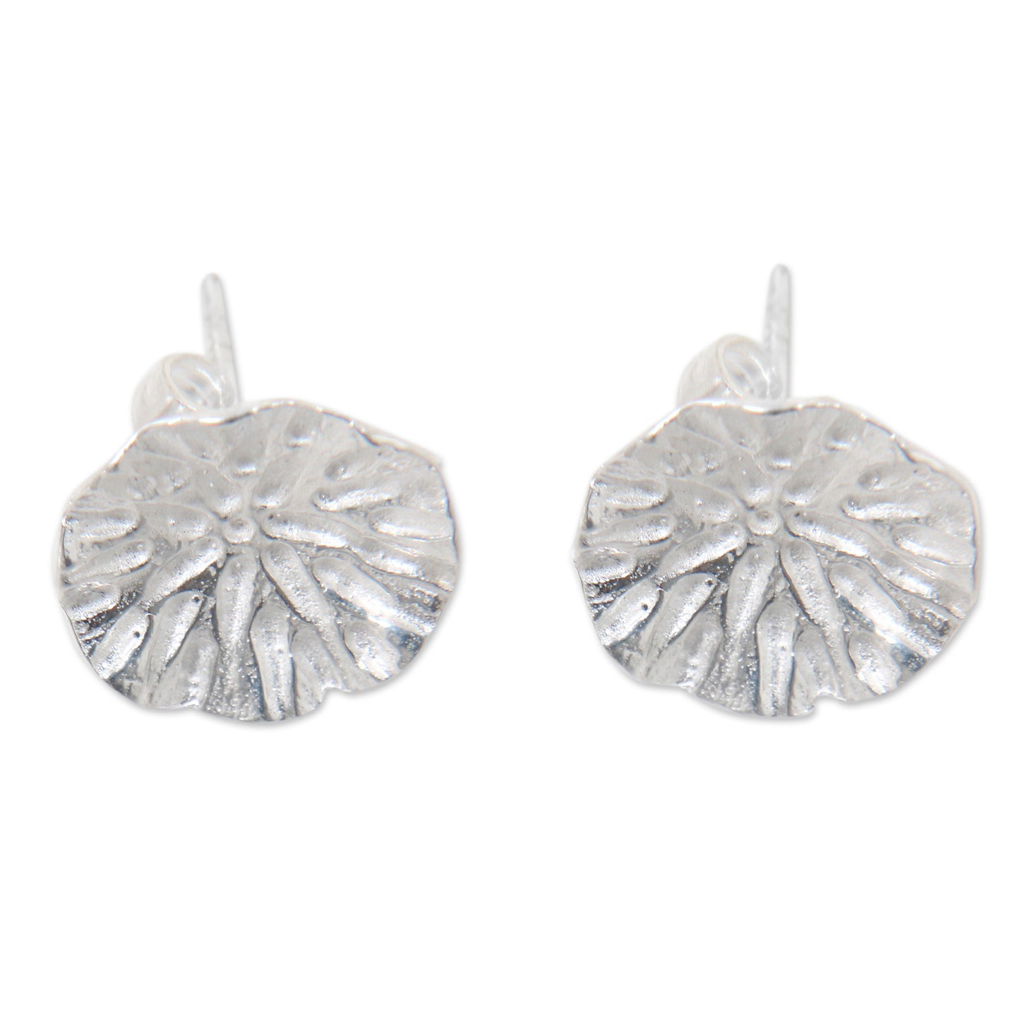 Pennywort Leaf Bali Handcrafted Sterling Silver Leaf Earrings