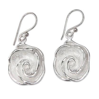 Sweet Gardenia Bali Floral Handcrafted Sterling Dangle Earrings