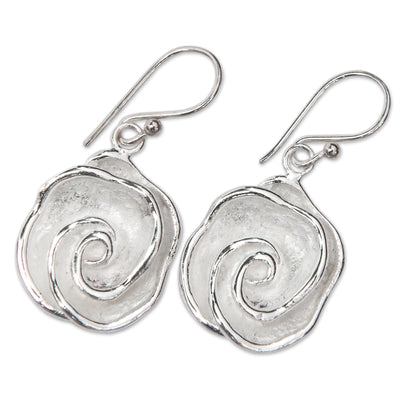 Sweet Gardenia Bali Floral Handcrafted Sterling Dangle Earrings