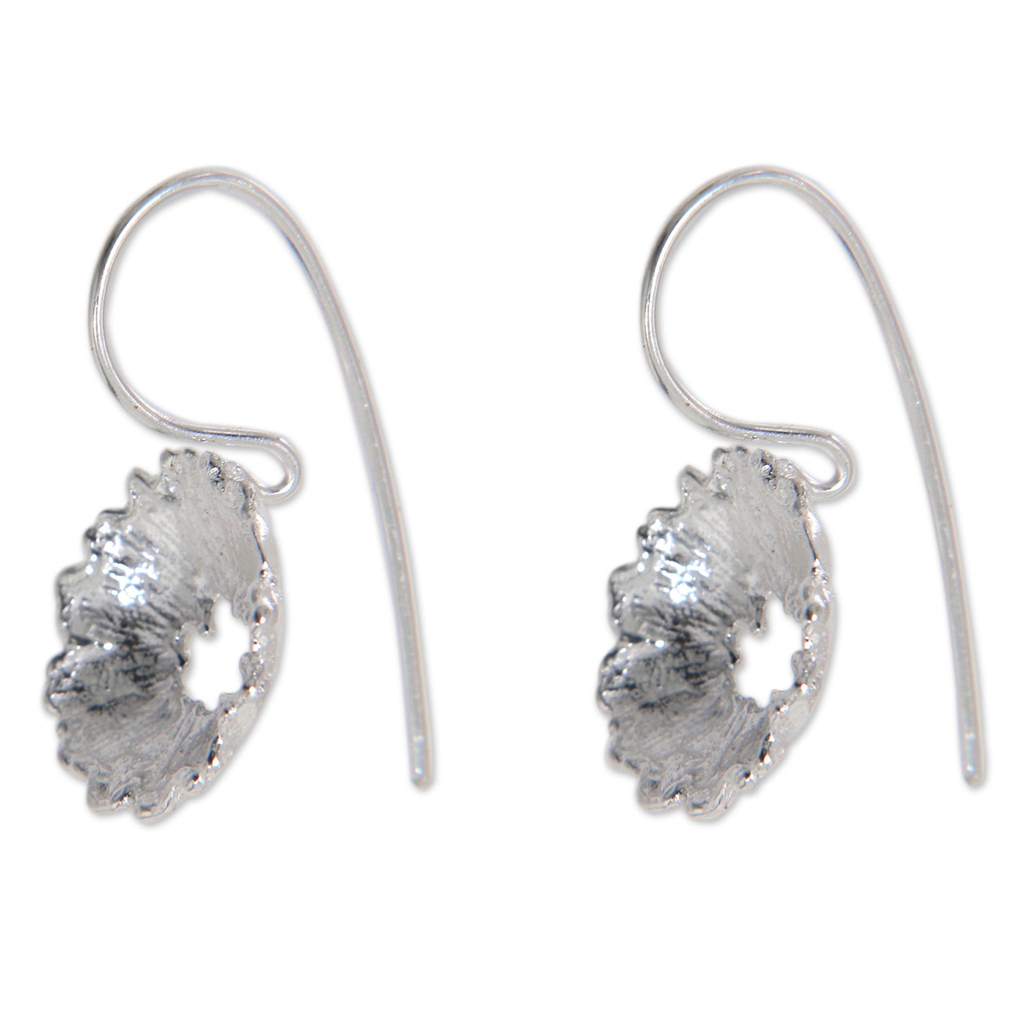 Crown Anemone Silver Drop Earrings