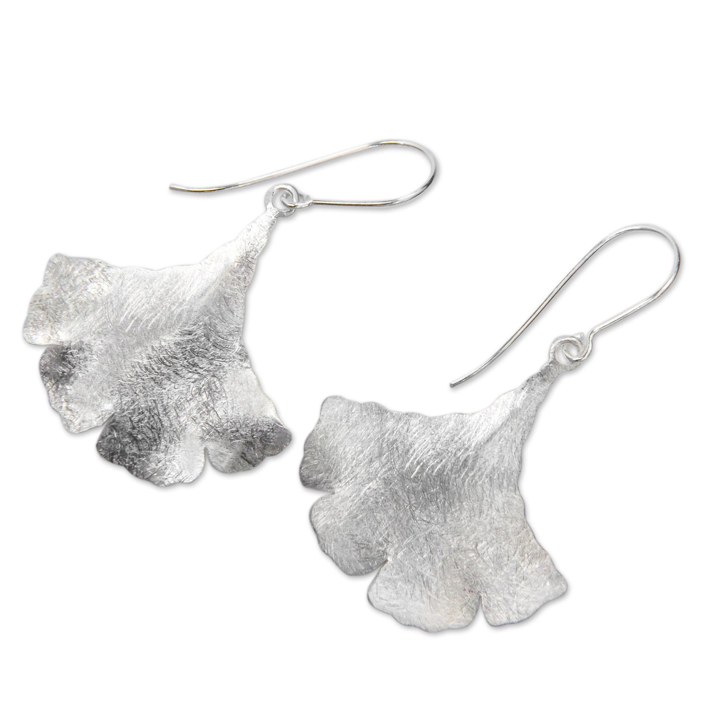 Celery Leaves Leaf Shaped Sterling Silver Earrings Handmade in Bali