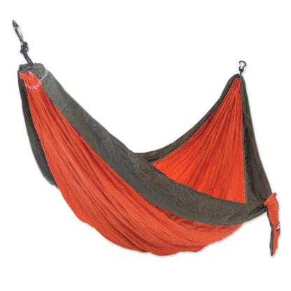 Summer Dreams Orange Green Portable Parachute Fabric Hammock (Double)