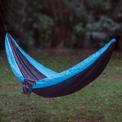 Highland Dreams Grey Turquoise Portable Parachute Fabric Hammock (Single)