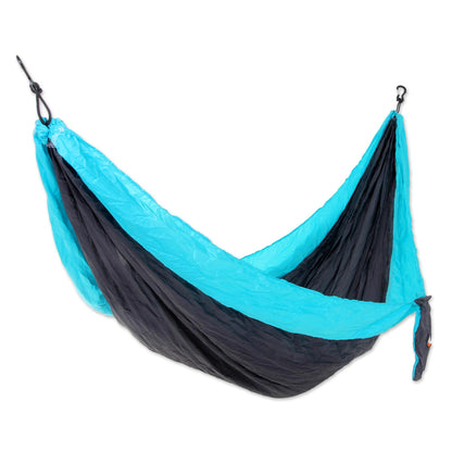 Highland Dreams Grey Turquoise Portable Parachute Fabric Hammock (Single)