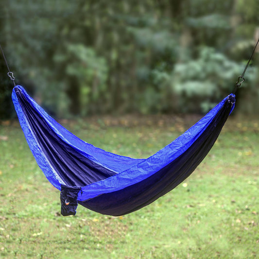 Pacific Dreams Portable Parachute Fabric Hammock Dark Light Blue (Double)