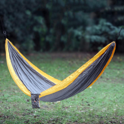 Morning Dreams Grey Yellow Portable Parachute Fabric Hammock (Single)