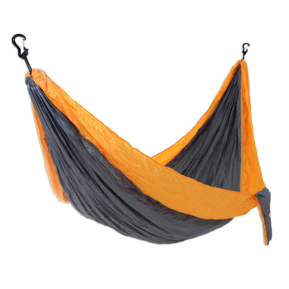 Morning Dreams Grey Yellow Portable Parachute Fabric Hammock (Single)