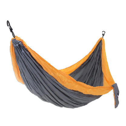 Morning Dreams Grey Yellow Portable Parachute Fabric Hammock (Double)