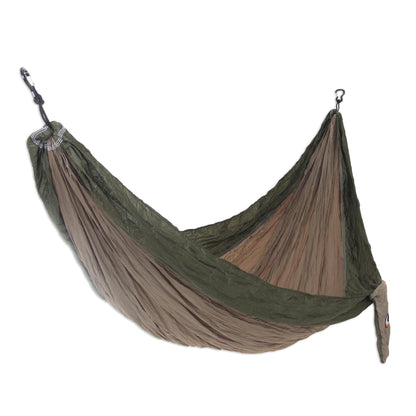 Jungle Dreams Portable Parachute Fabric Hammock Khaki Army Green (Single)