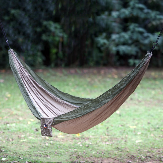 Jungle Dreams Portable Parachute Fabric Hammock Khaki Army Green (Double)