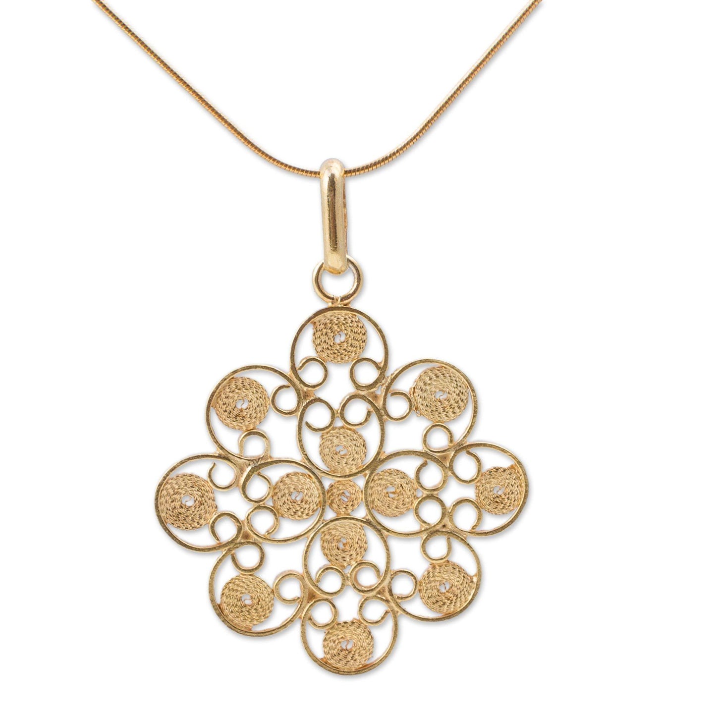 Gardenia Filigree Pendant Necklace