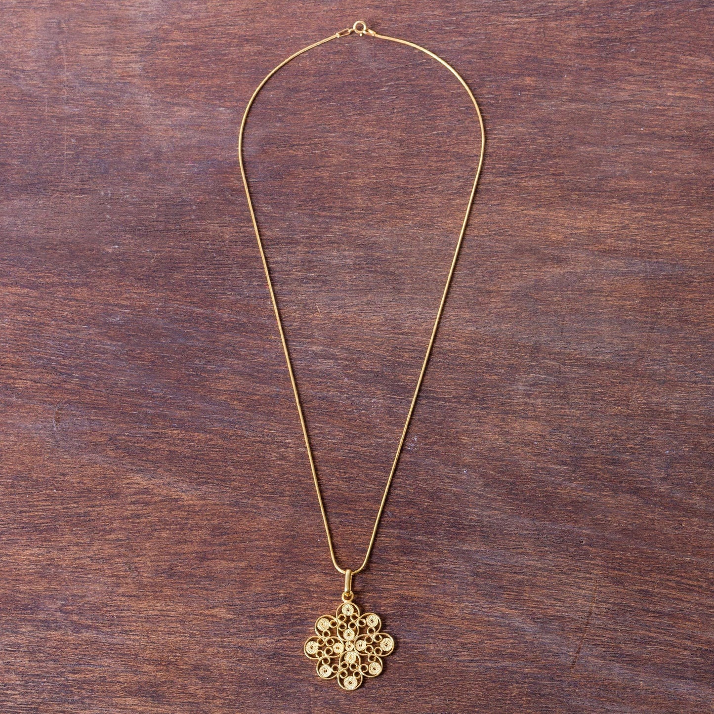 Gardenia Filigree Pendant Necklace