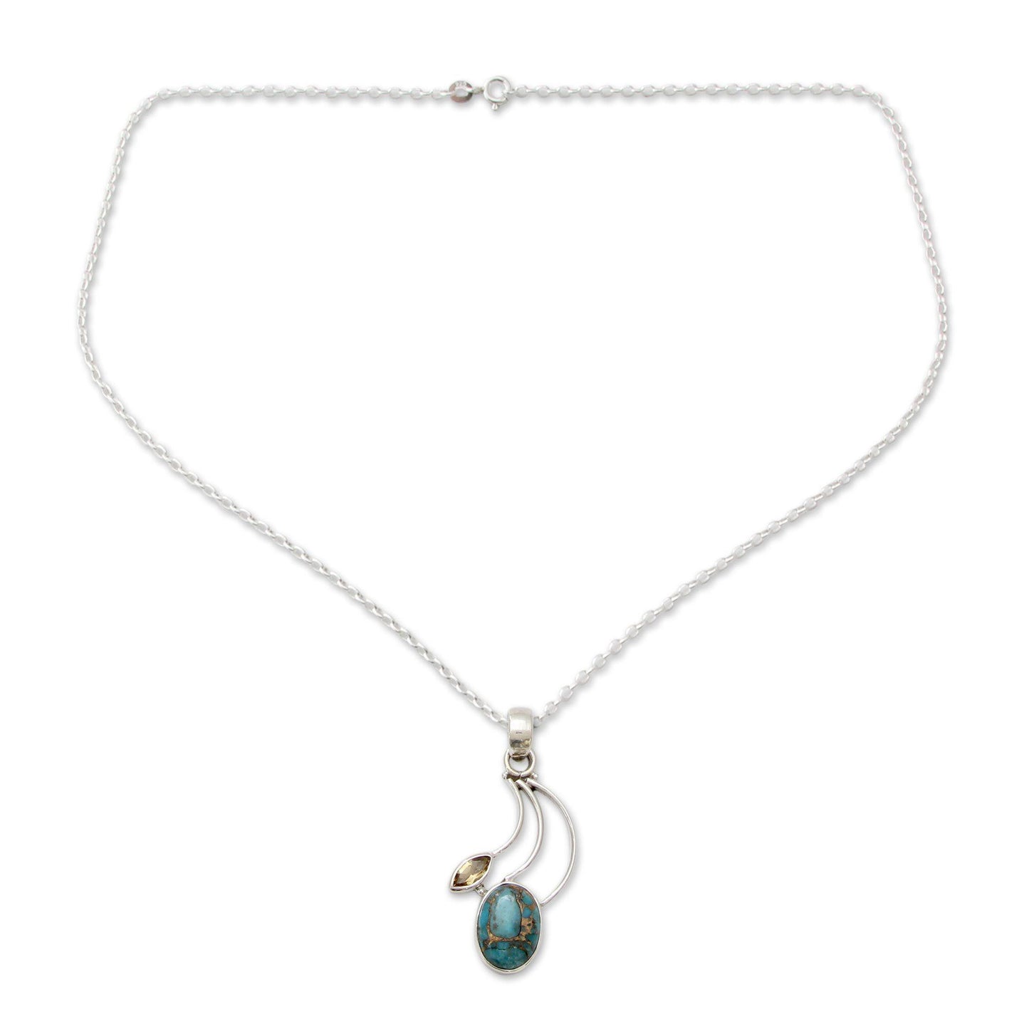 Modern Mystique Turquoise & Sterling Silver Pendant Necklace