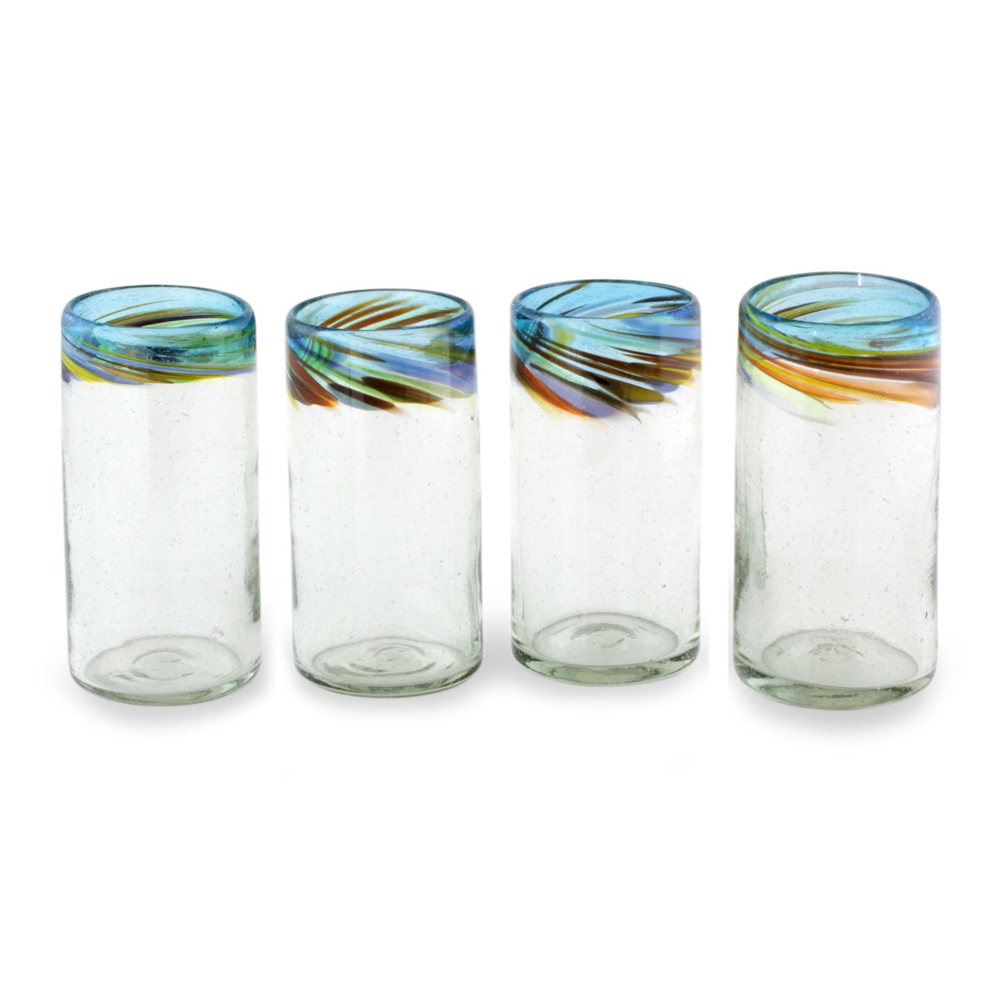 Aurora Handblown Recycled Glass Drinkware (12 oz, Set of 4)