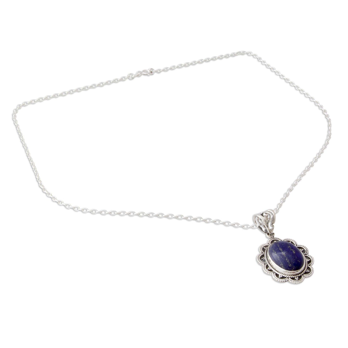 Royal Audience Artisan Crafted Lapis Lazuli and Silver Pendant Necklace