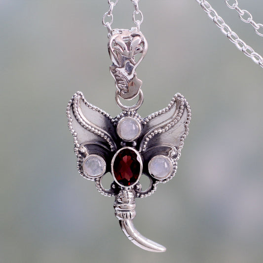 Butterfly Triumph Multi-Gem Pendant Necklace