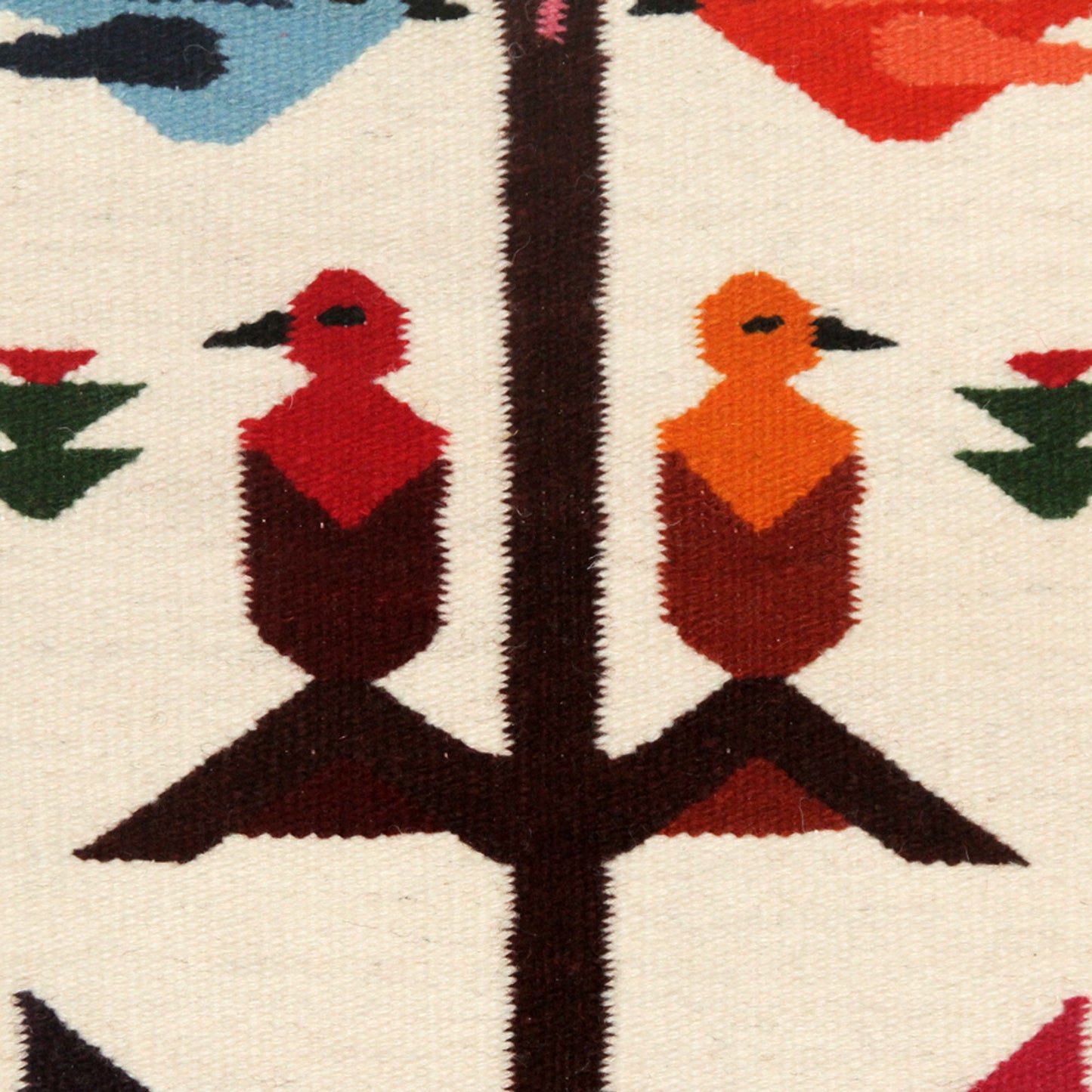 Swallows Come Home Joyful Bird-Themed Handwoven Wool Tapestry