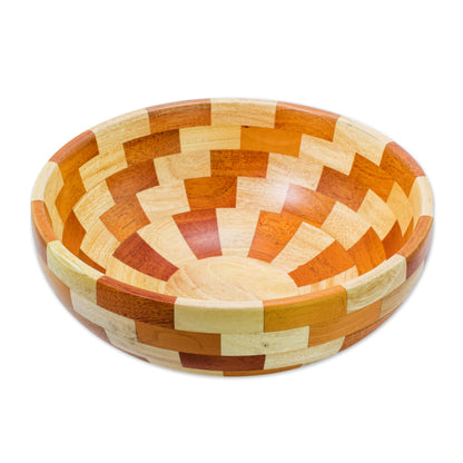 Stairway of Nature Artisan Crafted Natural Mahogany Palo Blanco Wood Bowl