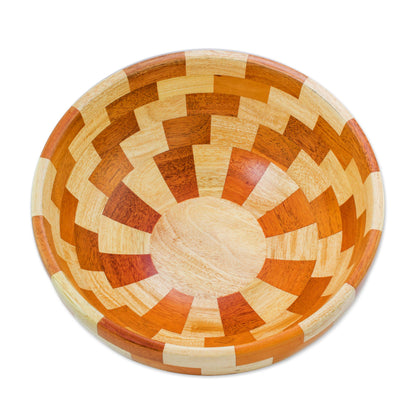 Stairway of Nature Artisan Crafted Natural Mahogany Palo Blanco Wood Bowl