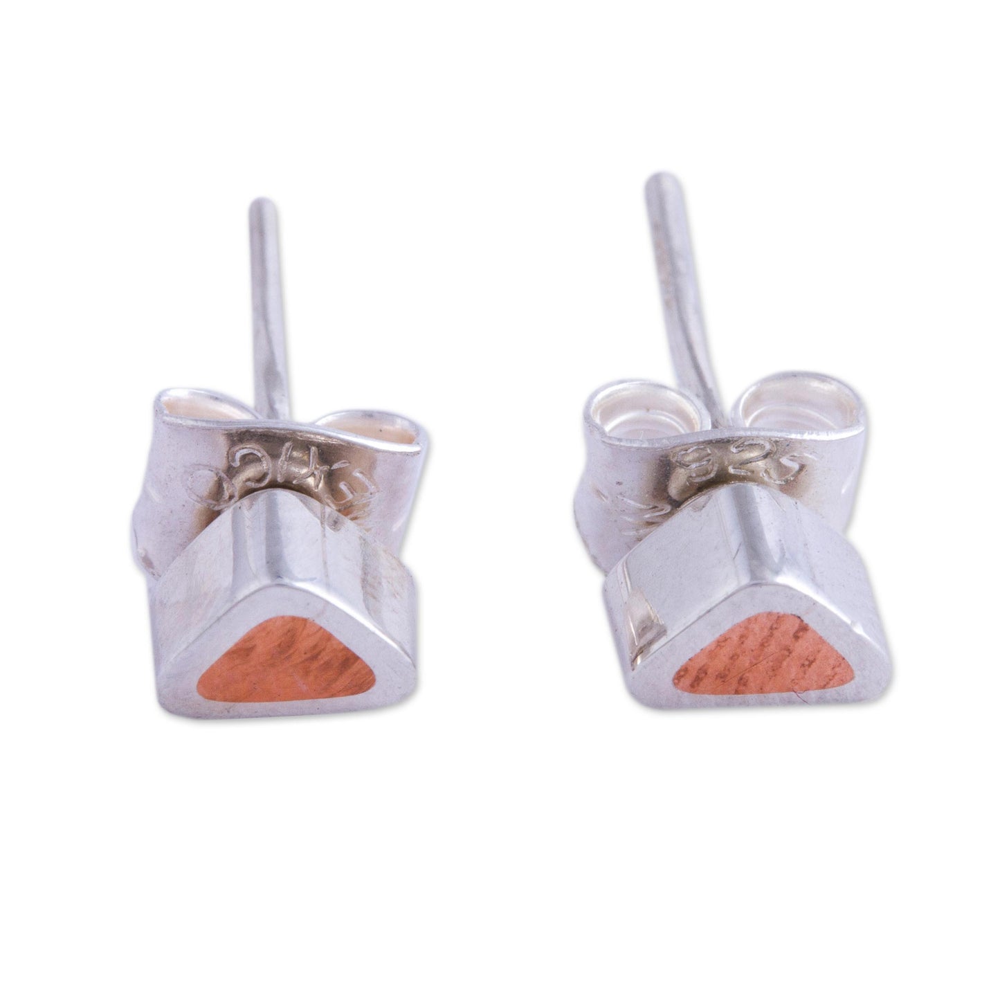 Sunny Spark Copper on Sterling Silver Stud Earrings from Taxco