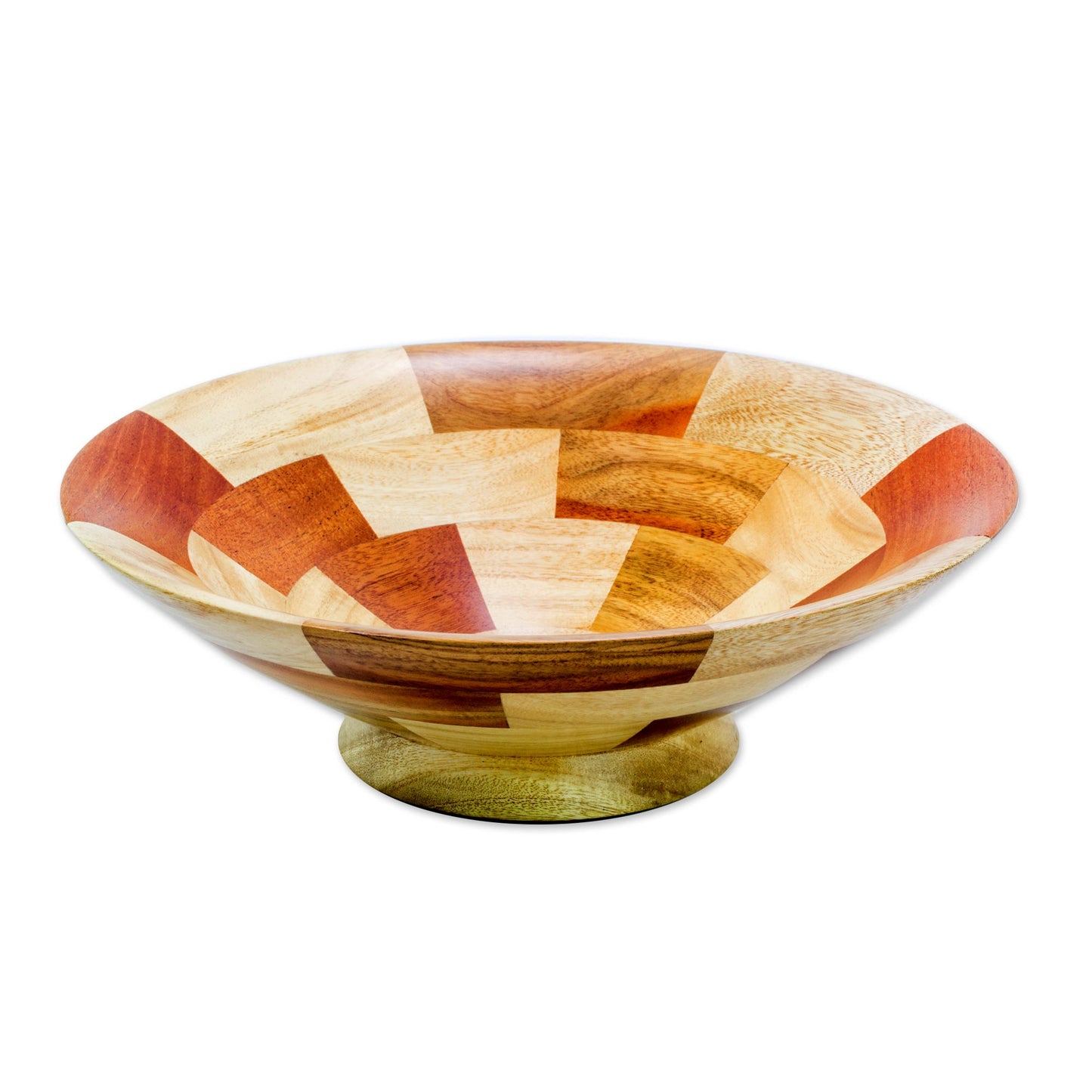 Stairway of Nature Mahogany and Palo Blanco Wood Fruit Bowl Crafted by Hand