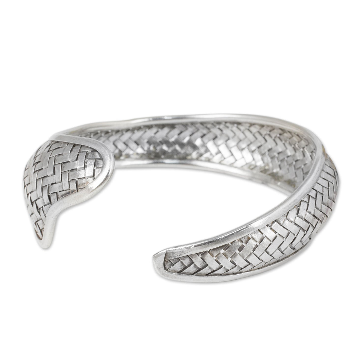 Swimming Fish Woven Sterling Silver Cuff