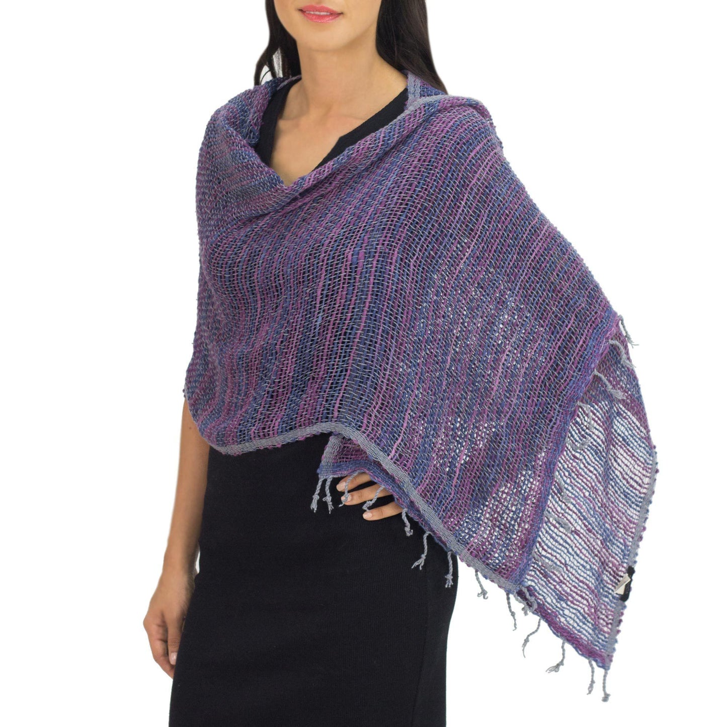 Purple Cotton Handmade Shawl