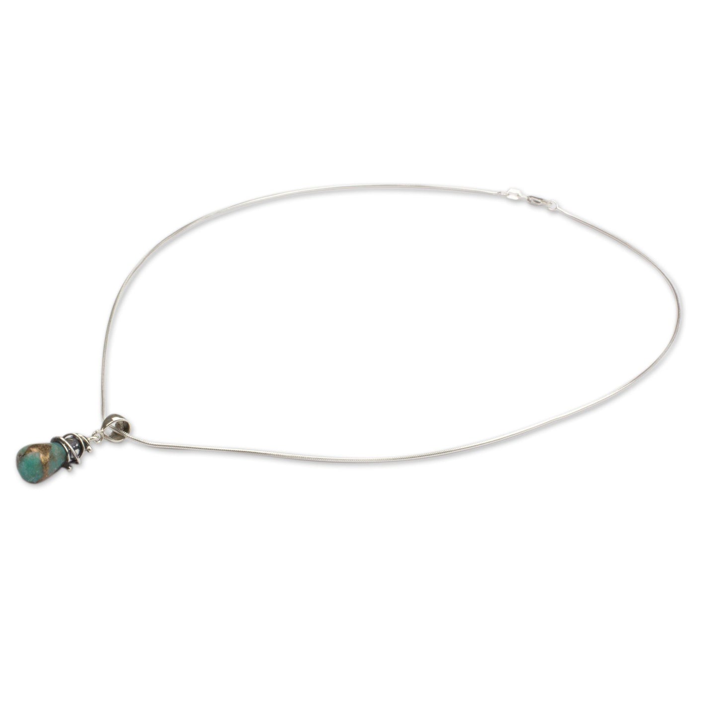 Golden Sea Currents Amazonite Pendant Necklace