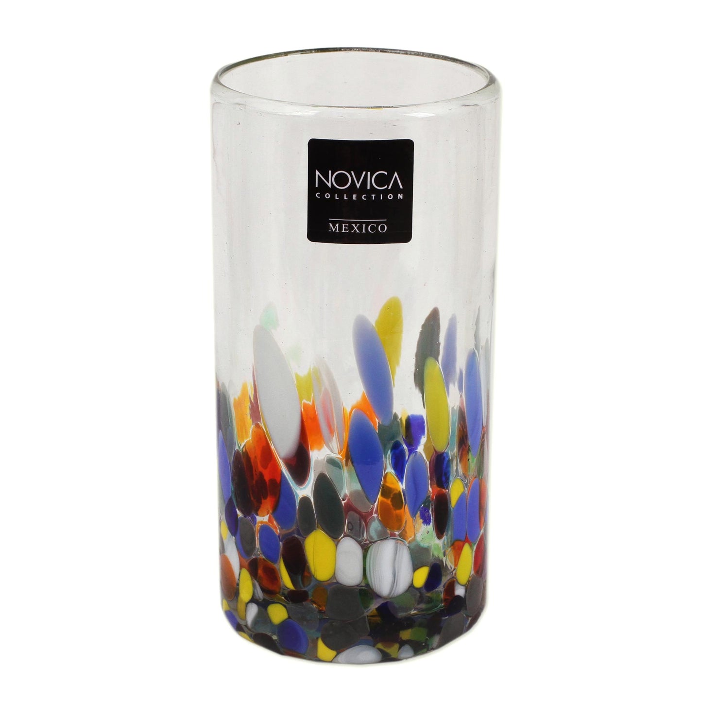 Confetti Festival Multicolor Hand Blown Glass Highball Glasses (Set of 6)