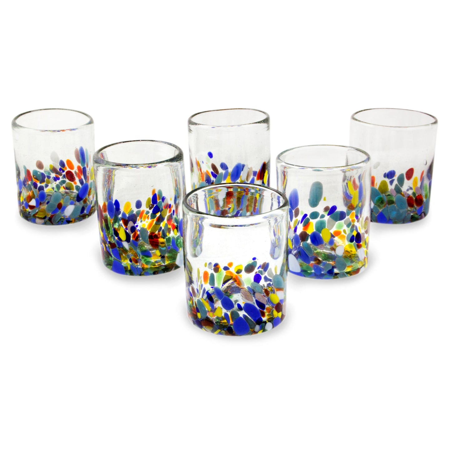 Confetti Festival Hand Blown Tumbler Glass Set