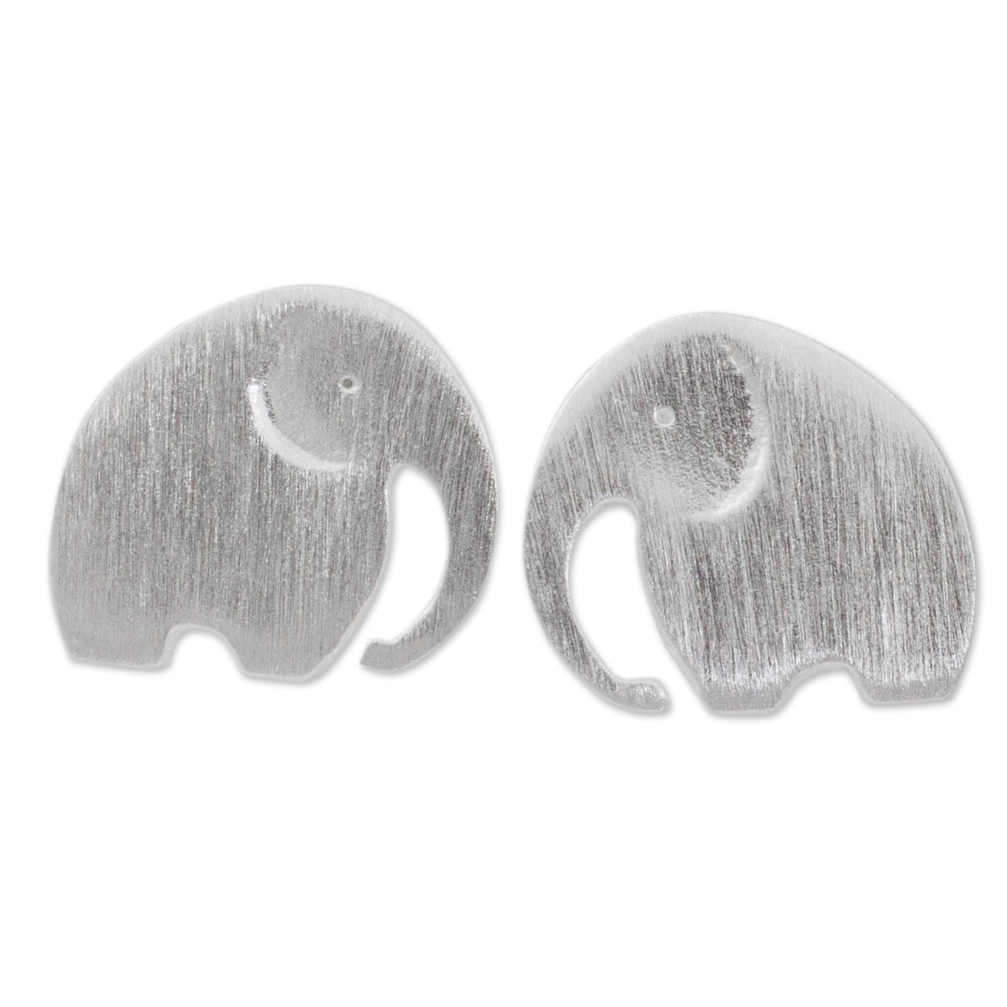 Elephant Fun Stud Earrings with Elephant Motif in 925 Sterling Silver