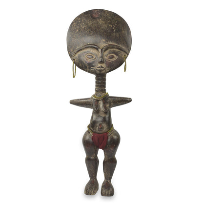 Fante Fertility Doll III Fair Trade African Hand Carved Wood Fertility Doll Figurine