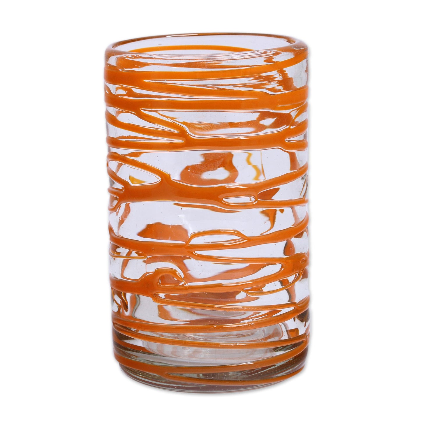 Tangerine Swirl Hand Blown Water Glass Set