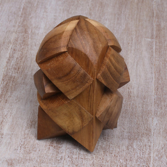 Little Rocket Fair Trade Carved Teak Wood Brainteaser Puzzle from Java