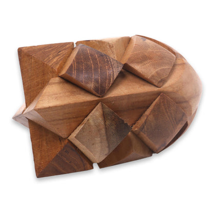 Little Rocket Fair Trade Carved Teak Wood Brainteaser Puzzle from Java