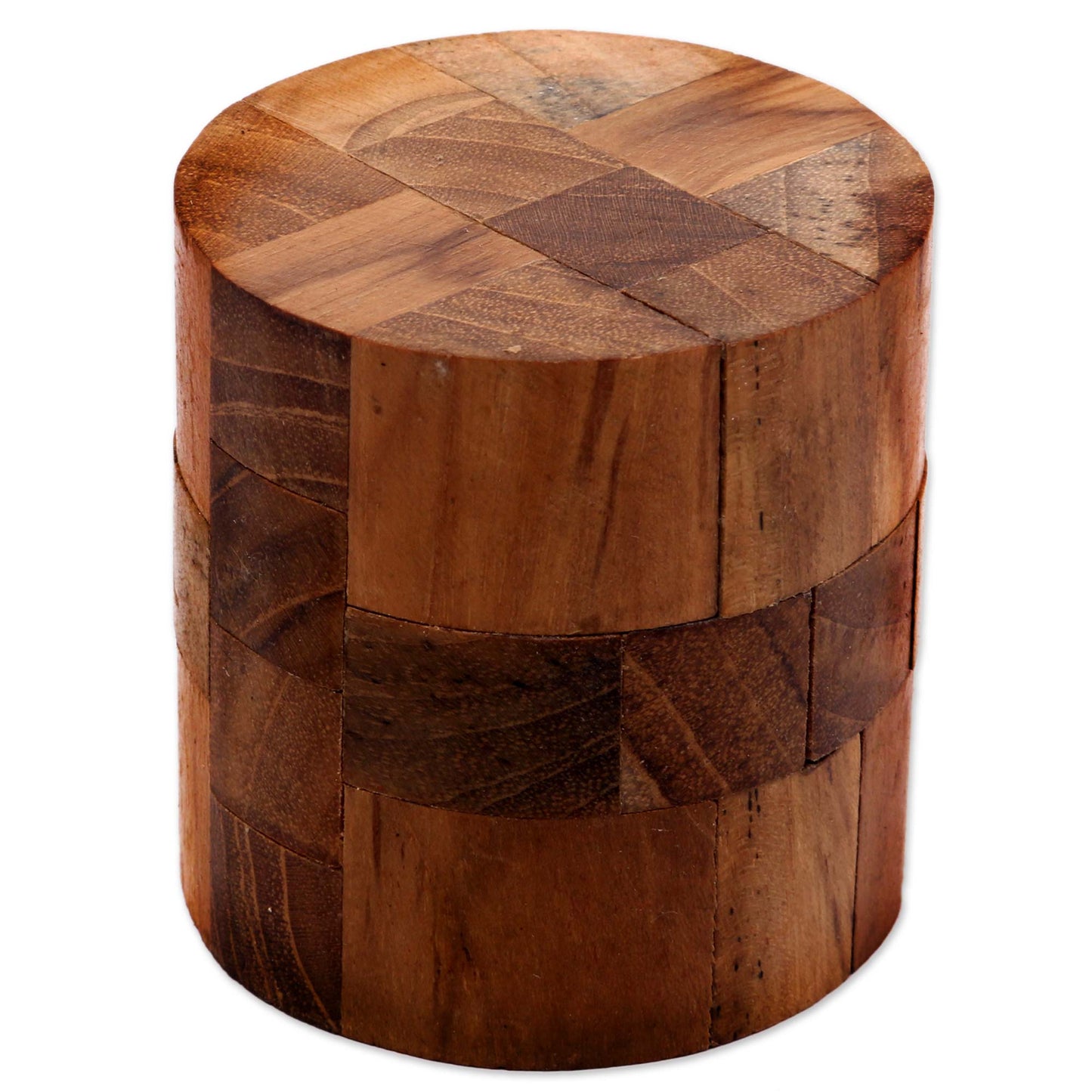 Forest Cylinder Challenging 3-D Puzzle Artwork Handcrafted of Teak Wood