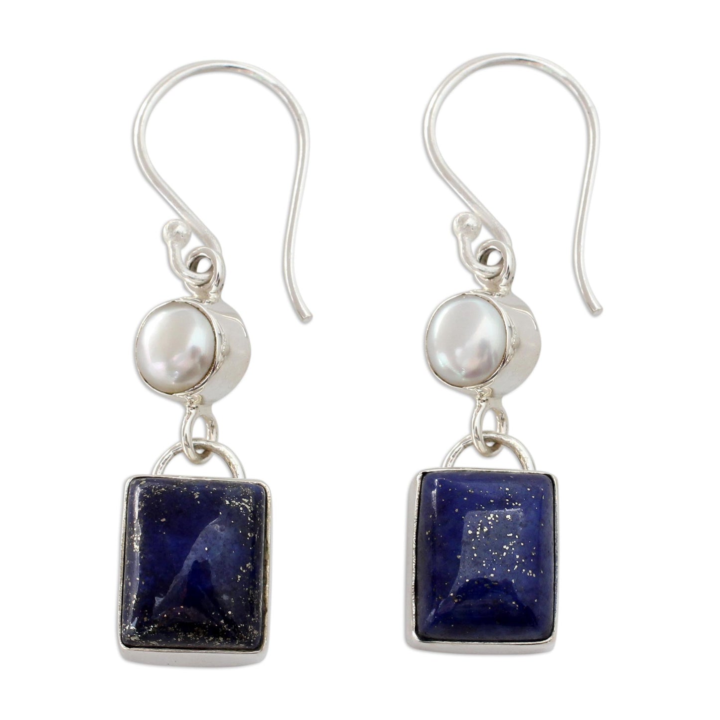 Bangalore Glam Lapis Lazuli Pearl Earrings